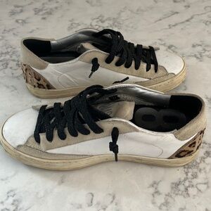 P448 John Calf Hair Leopard Print Sneakers